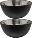 Svenska Living - 2x Kommetjes/schaaltjes - Mat Zwart - RVS - D13 x 7 cm