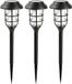 Benson Solar tuinlamp - 9x - zwart - LED flame effect - oplaadbaar - D12 x H43 cm