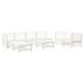 vidaXL 9-delige Loungeset Massief Grenenhout Wit