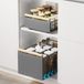Azomor® Organisator de cuisine extensible en deux parties avec poignée en bois et design pliable