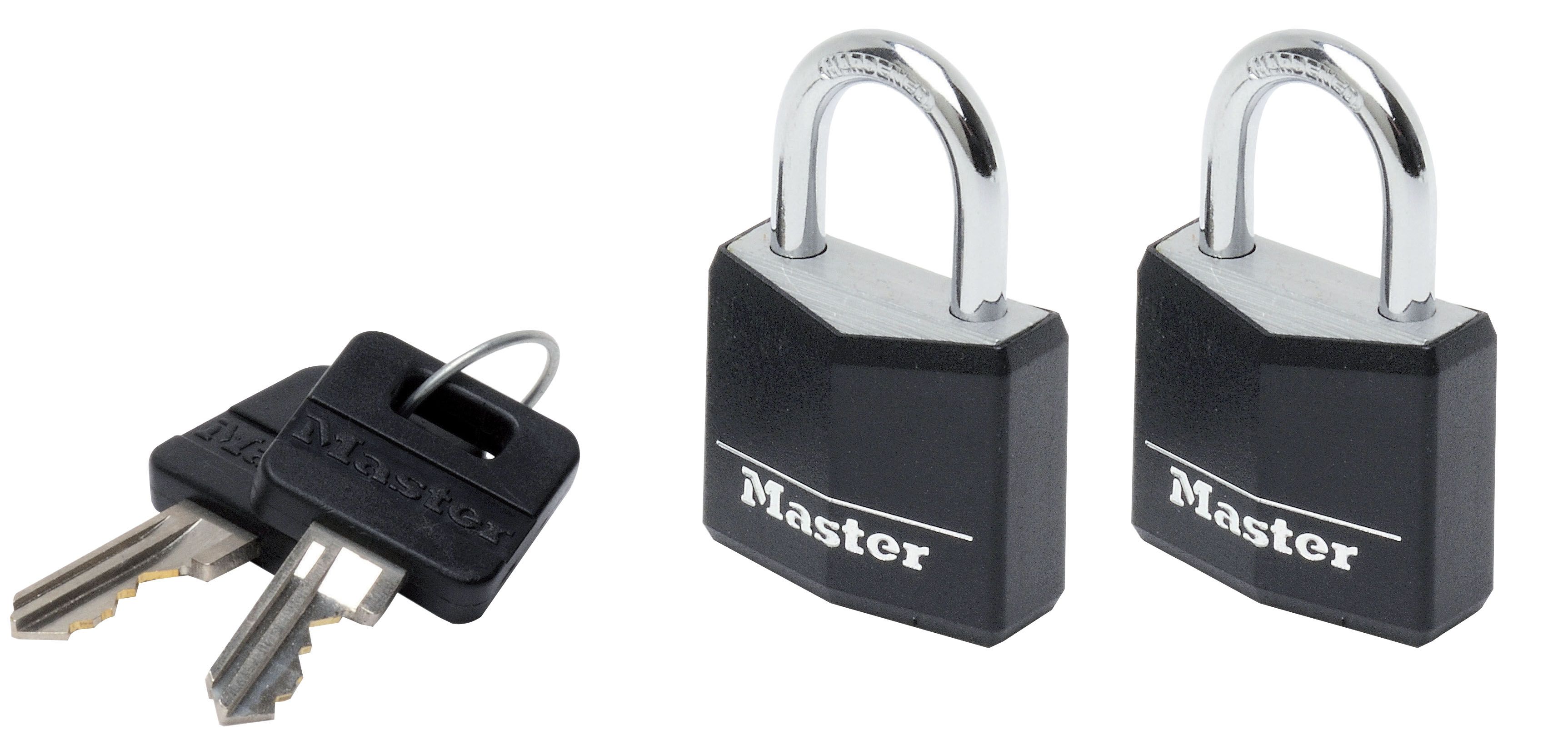 Masterlock Hangslot 9130EURTBLK - 2 stuks - Zwart/Zilver