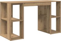 vidaXL Bureau Artisan Eiken Bewerkt Hout 130 x 50,5 x 75 cm