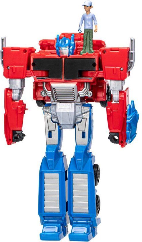 Transformers EarthSpark Draaiwisselaar Optimus Prime En Robby Malto-figuur Veelkleurig