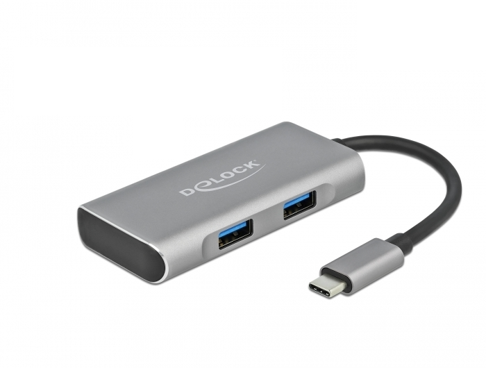 DeLOCK 63261 - Interface Hub - 4 Ports - Zwart/Grijs