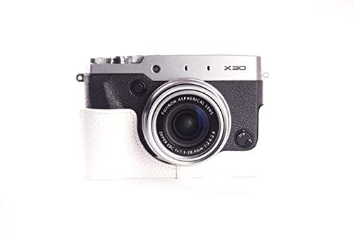 TP Genuino Handmade echt lederen cameratas voor Fujifilm X30 - Wit