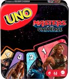 Mattel Games UNO Masters of the Universe, speciale versie in blikje om te verzamelen met Motu-filmfiguren, speciale kaart zwaard van de Macht, 7+ jaar, JNP53