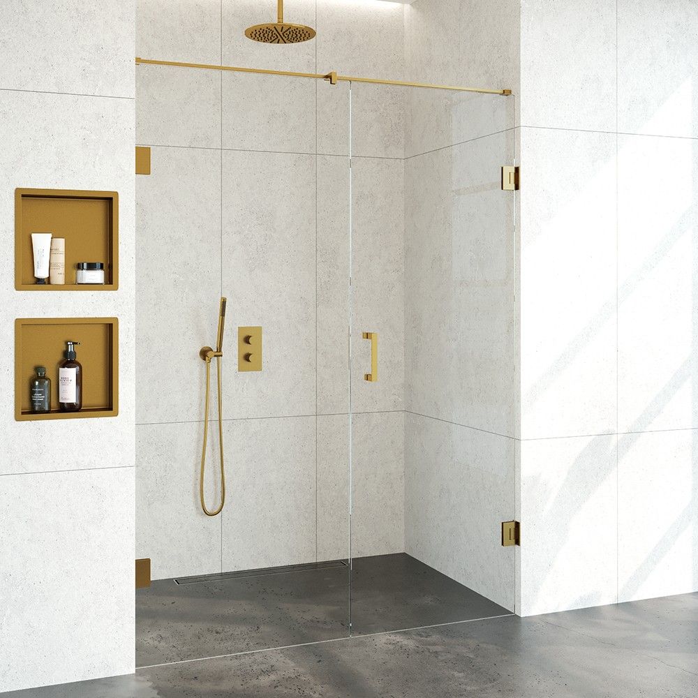 Complete Nisdeur 2-delig 150 Goud geborsteld - Draaideur - Antikalkbehandeling