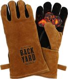 KitchenLove Backyard Series BBQ Handschoenen Leer - Vuurvast en Hittebestendig tot 250ºC - Barbecue Accessoires - Bruin