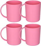 Plasticforte Onbreekbare Drinkbekers - 4 Stuks - 350 ml - Koraalroze - Kunststof - BPA-vrij - Vaatwasserbestendig