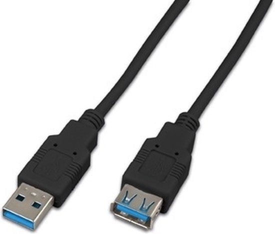 Triotronik USB 3.0 A-A MF 1.0 SW USB-kabel 1 m Zwart