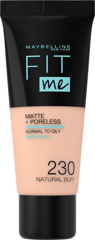 Maybelline Fit Me Matte + Poreless Foundation - 230 Natural Buff - Medium Dekkende Foundation met Matte Finish voor de Normale tot Vette Huid - 30 ml