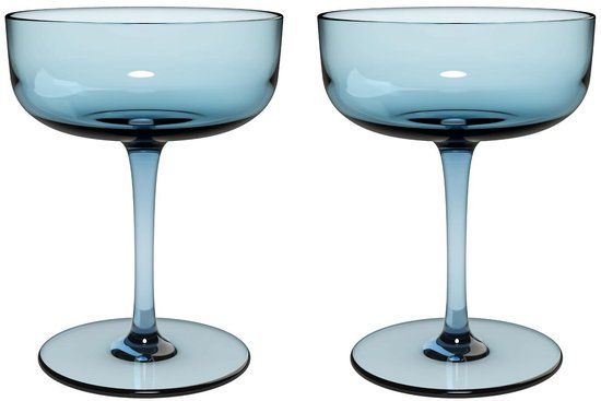 LIKE by Villeroy & Boch Like Ice Champagne Coupe / Dessertkom - 2-delig - ijsblauw