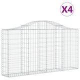 vidaXL Schanskorf met boogvorm, 4 stuks, 200x30x100/120 cm, verzinkt staal