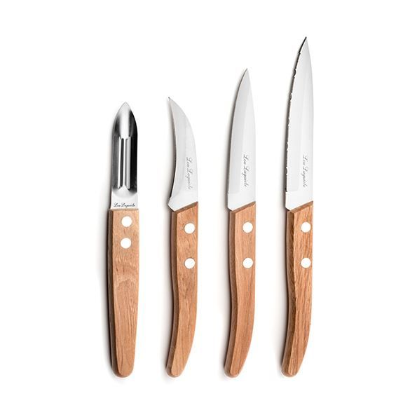 Lou Laguiole Forest 4-delige schilmessen set - Hout