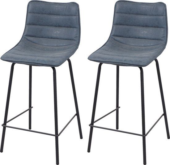 Urban Brooklyn Barkruk Blauw Denim Kunstleer