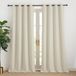 NICETOWN Thermogordijnen, 240 cm lang, beige gordijn, ondoorzichtig, gordijn, verduisteringsgordijn, inslagringen, woonkamer, moderne overgordijnen, set van 2, lichtbeige H 240 x B 140 cm