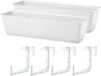 Form Plastic Balkon plantenbak Balustrade - 2x - incl ophangbeugels - kunststof - wit - L40 x B17 x H14