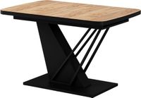 Vicco Eettafel Fenaro, Goudkleurig Eiken/Zwart, 120-160 x 80 cm uitschuifbaar