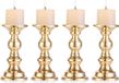 Sans marque Bougeoir cylindrique en métal doré