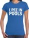Bellatio Decorations I pee in pools T-shirt Blauw Dames Katoen XS