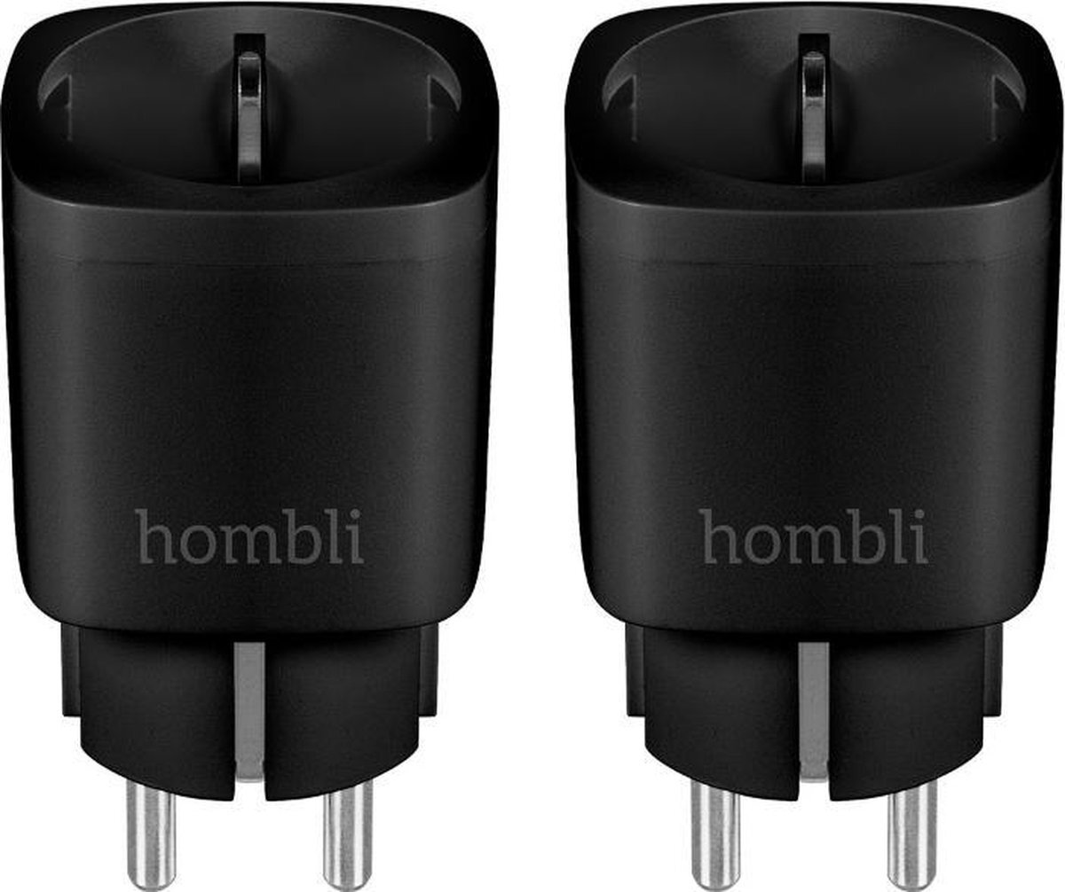 Hombli 2x Slimme Stekker – WiFi – Energiemeter via mobiele app - Zwart