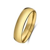 Lucardi Dames Stalen goldplated ring 5mm