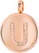 Lucardi Dames Gerecycled just.d stalen hanger roseplated letter U kristal