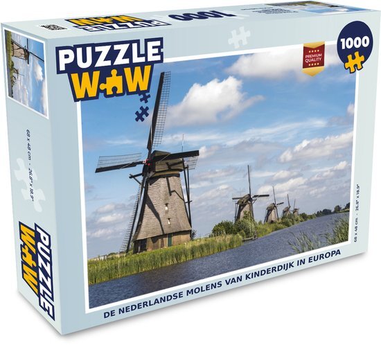 MuchoWow Puzzel Molen - Holland - Water - Legpuzzel - Puzzel 1000 stukjes volwassenen