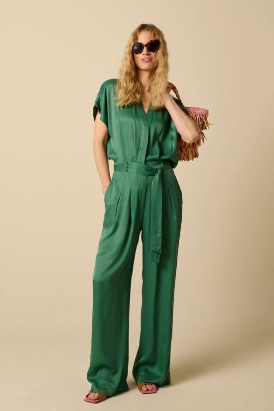 Sissy-Boy Groene jumpsuit met open rug