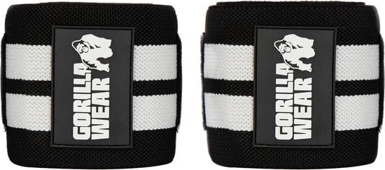 Gorilla Wear Elbow Wraps - Zwart/Wit - 180 cm