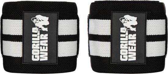 Gorilla Wear Elbow Wraps - Black/White - 180 cm - L/XL