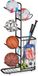 Relaxdays Ballenrek - 5 afneembare balhouders en mand - voetbal - zwart