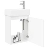 vidaXL Badkamermeubel met kraan Hoogglans Wit 45,5 x 22,5 x 84 cm