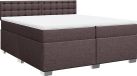 vidaXL Boxspring met matras stof donkerbruin 200x200 cm