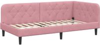 vidaXL Hoekbedframe Roze Fluweel 100 x 200 cm