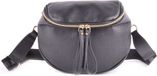 Sans marque Sac banane - Noir - fabriqué en Italie