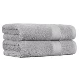Amazon Basics Handdoeken voor in de badkamer, 100% katoen kleurvast, zacht absorberend, 50 x 100 cm, Grijs, 2 stuks