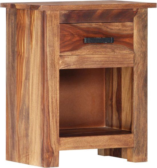 vidaXL Nachtkastje 40x30x50 cm Massief Hout Bruin