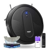 MONSGA Robot Aspirador, Robot Aspirador y Fregasuelos 4000Pa Presión de Succión, Autonomía 140 Minutos, Sensores Anticaídas y Cepillo Multifunción, TotalSurface, App Control