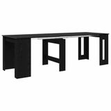 vidaXL Eettafel 240 x 85 x 75 cm Bewerkt hout Zwart eiken Rechthoekig
