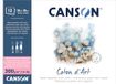 Canson Coton D'Art Aquarelpapier, satijn, 300 g/m², blok op de korte zijde, 26 x 36 cm, natuurlijk wit, 12 vellen