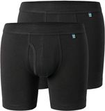 Schiesser Heren cyclist shorts 2 pack Long Life Cotton zwart