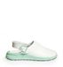 ABEBA 85081 - uniseks schoenen - Active Clog SRC - glad design - EU 40 - wit/groen - voering: stof - met gespsluiting