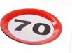 Merkloos / Sans marque Espa Nv Verjaardag bordjes - verkeer stopbord 70 jaar - 16x stuks - dia 23 cm - leeftijd thema feest