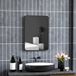 Miroir de salle de bain avec cadre métallique et crochet, 50x2.5x70 cm, noir