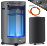 Kesser Poêle à gaz céramique 4200 Watt Poêle mobile incl. détendeur tuyau de gaz - Poêle à gaz de camping incl. housse de protection, brûleur infrarouge céramique, bouteilles de gaz butane ou propane jusqu'à 15 kg - Gris