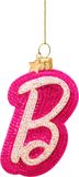 Vondels Barbie Logo Boule de Noël 8.5cm Verre Rose 1 Pièce