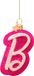 Vondels Barbie Logo Boule de Noël 8.5cm Verre Rose 1 Pièce