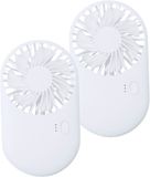 Merkloos / Sans marque Fanger Mini ventilator houder - 2x - wit - 7 x 13 x 3 cm - verkoeling in zomer