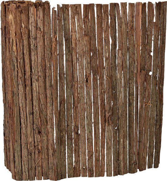 Boomschorsmat op rol tuinscherm natuurscherm 5x1,5 m - Hout - 150 cm x 500 cm - houtkleurig